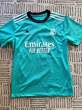 Adidas Real Madrid Teal 2021-22 Jersey - Emirates Fly Better